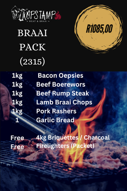 BRAAI PACK (2315) - Perfect for a braai with friends and/or family with a quality meat spoil.